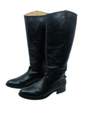 FRYE~Lindsay Plate Black Leather Knee High Riding Boots Size 8